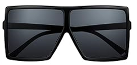 Oversized Square Sunglasses Flat Top Shades Retro for Women