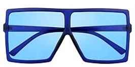 Oversized Square Sunglasses Flat Top Shades Retro for Women