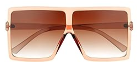 Oversized Square Sunglasses Flat Top Shades Retro for Women