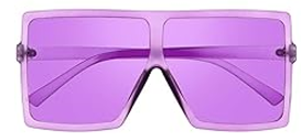 Oversized Square Sunglasses Flat Top Shades Retro for Women