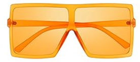 Oversized Square Sunglasses Flat Top Shades Retro for Women